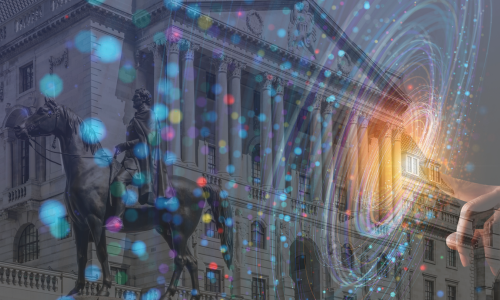 Bank of England with Data report photo overlayed